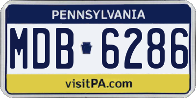 PA license plate MDB6286
