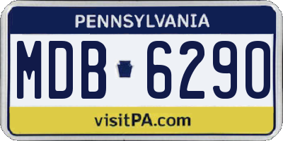 PA license plate MDB6290