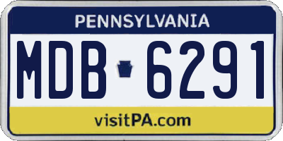 PA license plate MDB6291