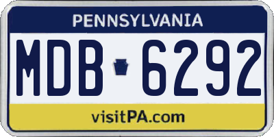 PA license plate MDB6292