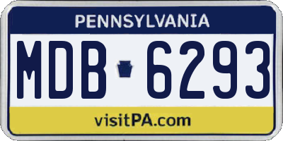 PA license plate MDB6293