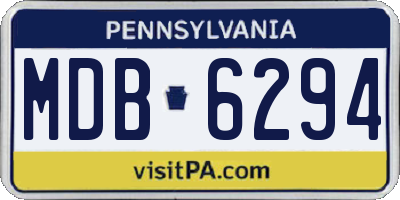 PA license plate MDB6294