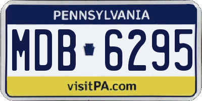 PA license plate MDB6295