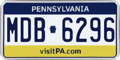 PA license plate MDB6296