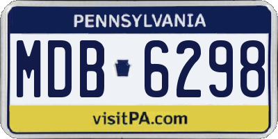 PA license plate MDB6298