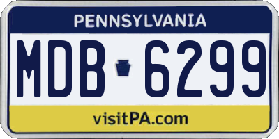 PA license plate MDB6299