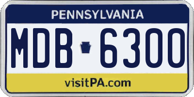 PA license plate MDB6300