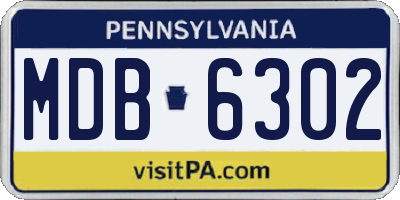 PA license plate MDB6302