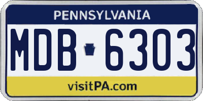 PA license plate MDB6303