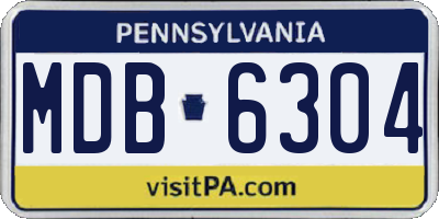 PA license plate MDB6304