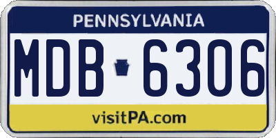 PA license plate MDB6306