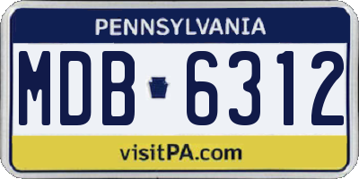 PA license plate MDB6312