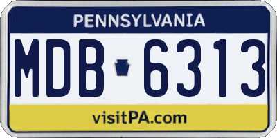 PA license plate MDB6313