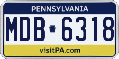 PA license plate MDB6318