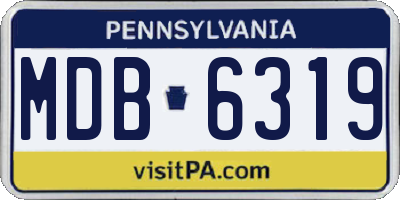 PA license plate MDB6319