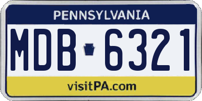 PA license plate MDB6321