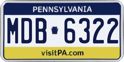 PA license plate MDB6322