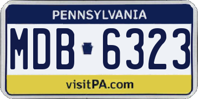 PA license plate MDB6323
