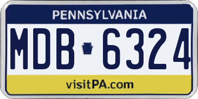 PA license plate MDB6324