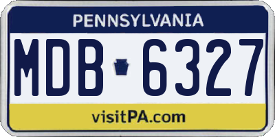 PA license plate MDB6327