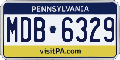 PA license plate MDB6329