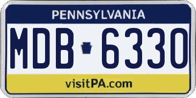PA license plate MDB6330