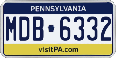 PA license plate MDB6332