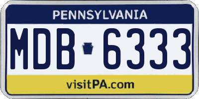 PA license plate MDB6333