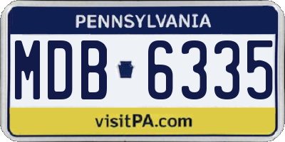 PA license plate MDB6335