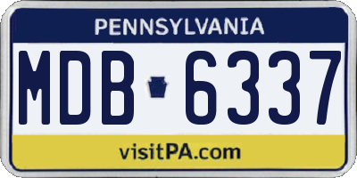 PA license plate MDB6337