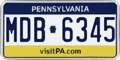 PA license plate MDB6345
