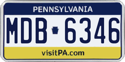 PA license plate MDB6346