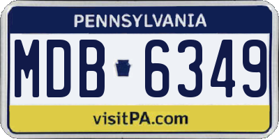PA license plate MDB6349