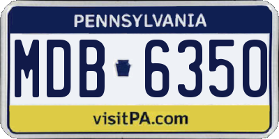PA license plate MDB6350