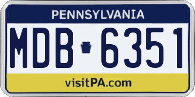PA license plate MDB6351