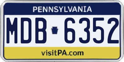 PA license plate MDB6352