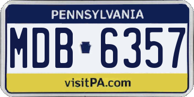 PA license plate MDB6357