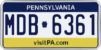 PA license plate MDB6361