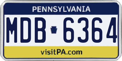 PA license plate MDB6364