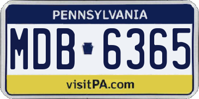 PA license plate MDB6365