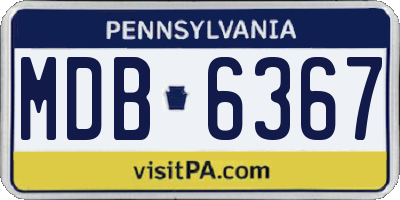 PA license plate MDB6367