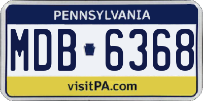 PA license plate MDB6368