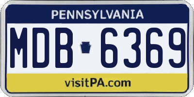 PA license plate MDB6369