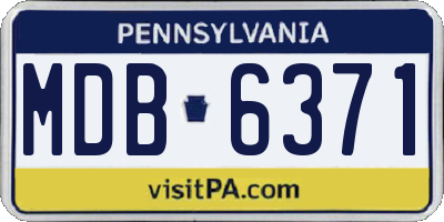 PA license plate MDB6371