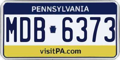 PA license plate MDB6373