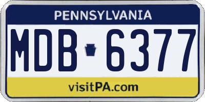 PA license plate MDB6377
