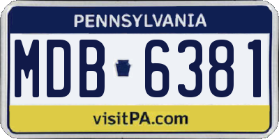 PA license plate MDB6381