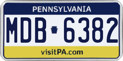 PA license plate MDB6382