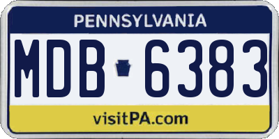 PA license plate MDB6383
