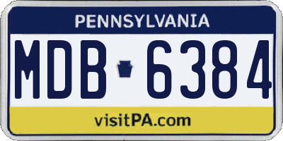PA license plate MDB6384